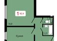 КБС. Берег, дом 7 строение 6: Планировка 1-комн 42,4 м²