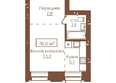 Аура: Планировка 1-комн 29,3, 30 м²