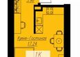 Биография, дом 1, корп 1: Планировка 1-комн 29,77 м²