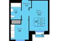 Первомайский: Планировка 1-комн 34,4, 35,1 м²