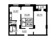 Павловский тракт, дом 297: Планировка двухкомнатной квартиры 65,87 кв.м