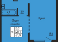 Самоцветы, Бирюза дом 3: Планировка 1-комн 41,9 м²