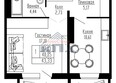 Два поэта: Планировка 1-комн 43,33 - 43,68 м²