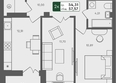 Успех, дом 4: Планировка 2-комн 57,57 м²