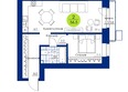 Вита-парк, 1 оч. 5 корпус: Планировка 2-комн 56,5 м²