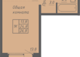 Гильдия: Планировка 1-комн 26,8 м²