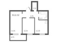 Новая жизнь, дом 1: Планировка 2-комн 55,11 м²