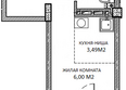 Добродом: Планировка Студия 20,9 м²