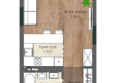 Клевер: Планировка 1-комн 28,77 м²