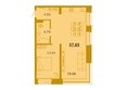 Золотое сечение, дом 2: Планировка двухкомнатной квартиры 57,85 кв.м