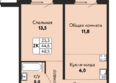 Шотландия, Солнечная поляна 73: Планировка 2-комн 48,5 м²