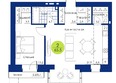 Вита-парк, 2 оч. 6 корпус: Планировка 2-комн 65,5 м²