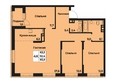 Притяжение, дом 1: Планировка четырехкомнатной квартиры 93,9 кв.м