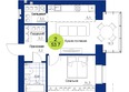 Вита-парк, 2 оч. 2 корпус: Планировка 2-комн 53,7 м²