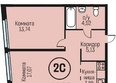 Адалин на Южном, дом 15 корпус 5: Планировка 2-комн 44,35 м²