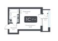 СИТИ ТАУЭРС, дом 2: Планировка Студия 27,4 - 27,9 м²