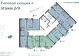 Межгорье: План 2-9 этажа 4 подъезд
