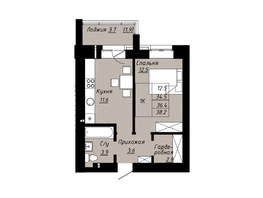 Продается 1-комнатная квартира ЖК Колумб, 36.4  м&sup2;, 7450000 рублей