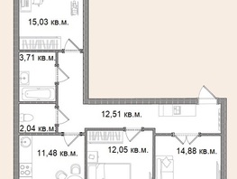 Продается 3-комнатная квартира ЖК Берёзка, дом 1, 75.01 м², 10276000 рублей