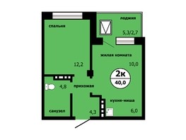 Продается 2-комнатная квартира ЖК Тихие зори, дом Панорама корпус 2, 40.1  м², 5493700 рублей