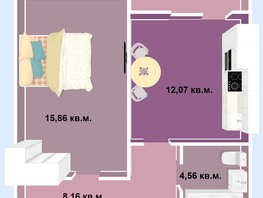 Продается 1-комнатная квартира ЖК Успех, дом 3, 44.9 м², 6286000 рублей