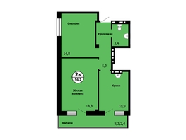 Продается 2-комнатная квартира НОВЫЕ ЧЕРЕМУШКИ, 56 м², 4110000 рублей