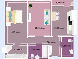 Продается 2-комнатная квартира ЖК Успех, дом 3, 69.46  м², 9794000 рублей