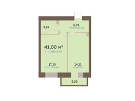 Продается 1-комнатная квартира ЖК Александровский, дом 1, 41  м², 9150000 рублей