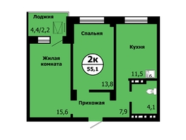Продается 2-комнатная квартира Дом по ул. Лесников, 55.1 м², 4672000 рублей