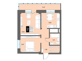 Продается 2-комнатная квартира ЖК Дом на Светлова, 46.24  м&sup2;, 6473600 рублей