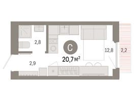Продается Студия ЖК Пшеница, 6.1, 20.68 м², 3010000 рублей