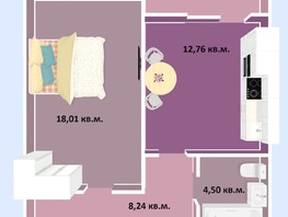 Продается 1-комнатная квартира ЖК Успех, дом 3, 47.76  м&sup2;, 6448000 рублей