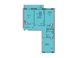 Продается 3-комнатная квартира ЖК Матрешкин двор, дом 1 , 71.9  м², 7909000 рублей