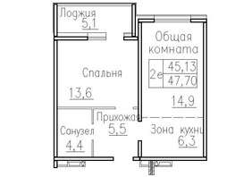 Продается 2-комнатная квартира ЖК Фламинго, дом 20, 49.9  м&sup2;, 6800000 рублей