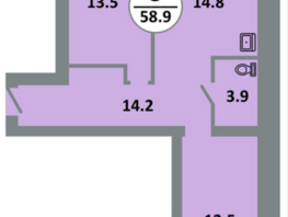 Продается 3-комнатная квартира ЖК Снегири, дом 8, 58.4  м&sup2;, 5080000 рублей