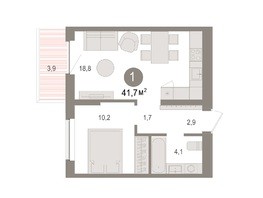 Продается 1-комнатная квартира ЖК Пшеница, дом 4, 42  м², 5120000 рублей