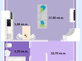 Продается 1-комнатная квартира ЖК Успех, дом 3, 43.43  м², 6124000 рублей