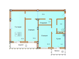 Продается 3-комнатная квартира ЖК Сибирский Двор, дом 6, 93.7  м², 9088900 рублей