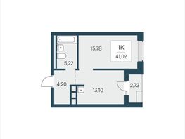 Продается 1-комнатная квартира ЖК Расцветай в Солнечном, дом 2, 41.02  м&sup2;, 6450000 рублей