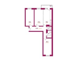 Продается 3-комнатная квартира ЖК Видный-3, блок-секция 1, 91.2  м², 10793600 рублей