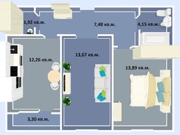 Продается 2-комнатная квартира ЖК Успех, дом 3, 56.67 м², 8047000 рублей