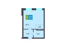 Продается Студия ApartRiver, апарт-отель, 31.25 м², 3970000 рублей