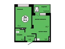 Продается 2-комнатная квартира ЖК Тихие зори, дом Панорама корпус 1, 38.9 м², 5893350 рублей