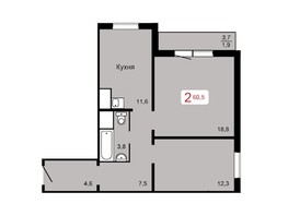 Продается 2-комнатная квартира ЖК Мичурино, дом 2 строение 3, 60.6  м², 5151000 рублей