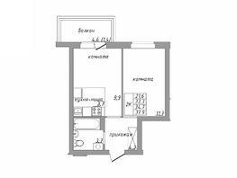 Продается 2-комнатная квартира МИРНЫЙ, корпус 1, 37.9 м², 2690000 рублей