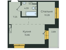 Продается 1-комнатная квартира ЖК Семья, 3 очередь, б/с 5, 41.87  м², 1 рублей