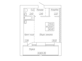 Продается 1-комнатная квартира ПЕТРА СУХОВА, 34, 40.45 м², 2750600 рублей
