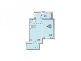 Продается 1-комнатная квартира ЖК Эволюция, 4 очередь, б/c 7.1-7.2, 40.4  м², 4444000 рублей