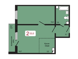 Продается 2-комнатная квартира ЖК КБС. Берег, дом 5 строение 1, 53  м², 6519000 рублей