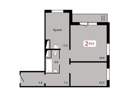 Продается 2-комнатная квартира МИЧУРИНО, дом 3, б/с 1, 60.6 м², 4150000 рублей